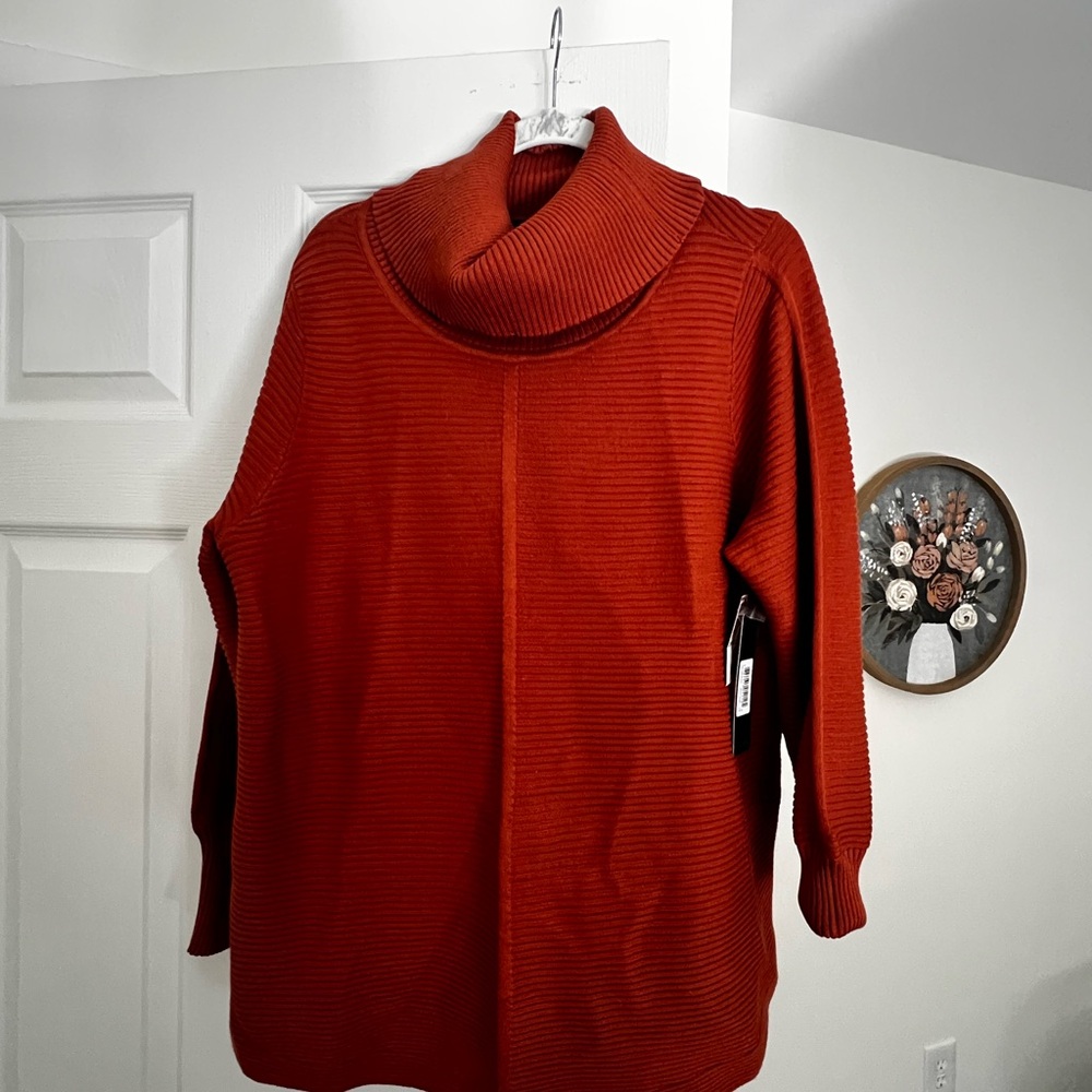 Cyrus Women's Cowl Neck Sweater in Deep Rust